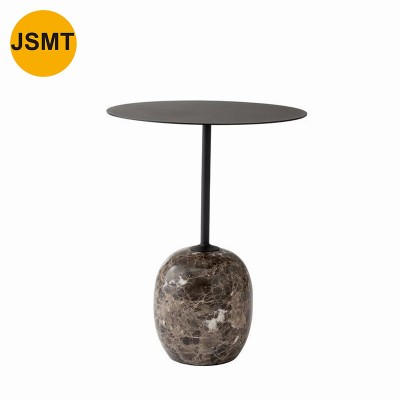 Special design small round side tables with marble base for small spaces for living room bedroom