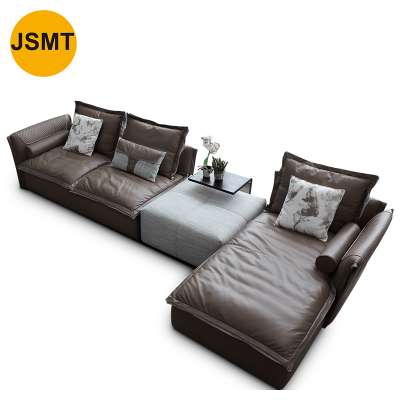 High quality classic design office reception  steel frame  pu office lviing room L shape sofas in 6 seaters sofa