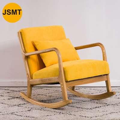 Best Selling Products Modern  Living Room Rocking wood frame  Chair 2020 Wooden Sitting Room Rest High Quality Rocking Chair