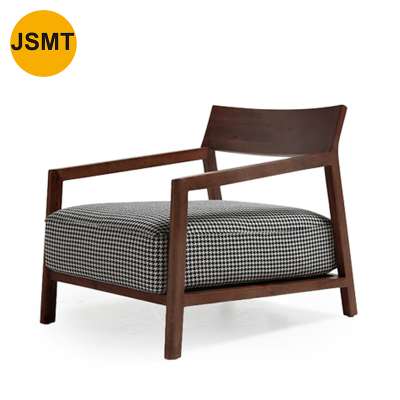 Simplicity Wooden Low-Seat Armchairs Sofa Couch with Fabric cushion Single-Seater Solid Wood Frame Living+Room+Chairs