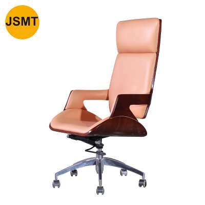 Contemporary Walnut Veneer Executive Swivel high back Office Chair 2020 Hot sell product swivel leather PU office chair