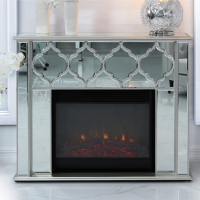 Crush diamond mirrored fireplace for home decoration